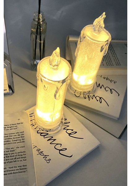 Dekor Plastik LED Mum 8 cm 1 Adet Pilli