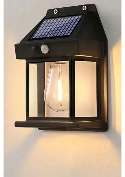 Suya Dayanıklı Hareket Sensörlü Güneş Enerjili Balkon Bahçe Aydınlatması Ampul Şekilli