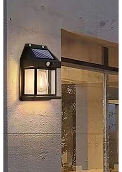 Suya Dayanıklı Hareket Sensörlü Güneş Enerjili Balkon Bahçe Aydınlatması Ampul Şekilli