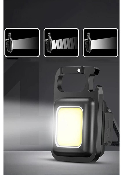 Mini LED Anahtarlık El Feneri Flash Mıknatıslı Su Geçirmez Şişe Açaçaklı Fener