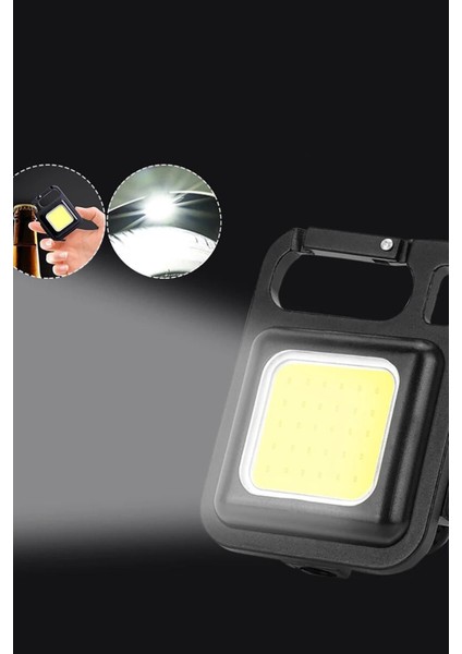 Mini LED Anahtarlık El Feneri Flash Mıknatıslı Su Geçirmez Şişe Açaçaklı Fener