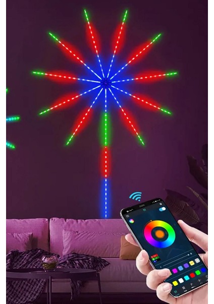 Bluetooth Bağlantılı Kumanda Kontrollü 256 Şerit LED Işık 300 Animasyonlu