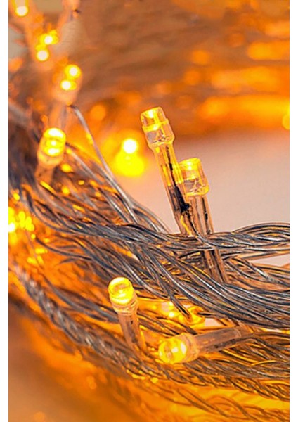 Ledli 3 Metre Pilli Dekoratif Şeffaf Kablolu Silikon LED