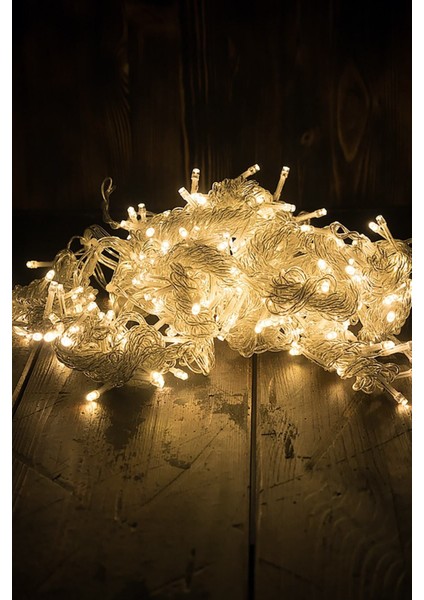 Ledli 3 Metre Pilli Dekoratif Şeffaf Kablolu Silikon LED
