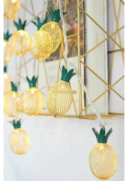 Dekoratif Şirin LED Işıklı Ananas Dizeleri 10'lu 2 Metre Dekoratif Pilli Süsleme modelleri