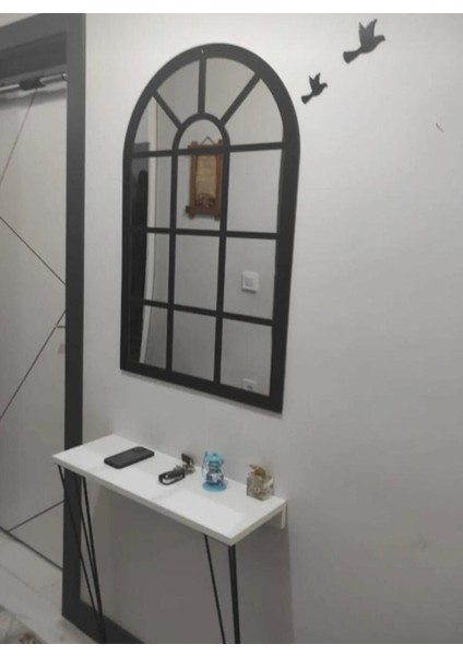 Dekoratif Pencere Ayna Boyalı Pleksi Aynalı Kullanıma Hazır 60X40 cm Üç Adet Kuş Hediyeli Hint