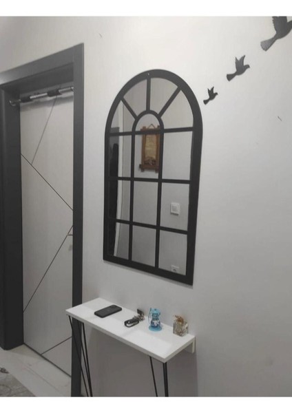 Dekoratif Pencere Ayna Boyalı Pleksi Aynalı Kullanıma Hazır 60X40 cm Üç Adet Kuş Hediyeli Hint