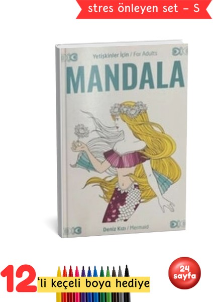 Yetişkinler Için Mandala Deniz Kızı Seti