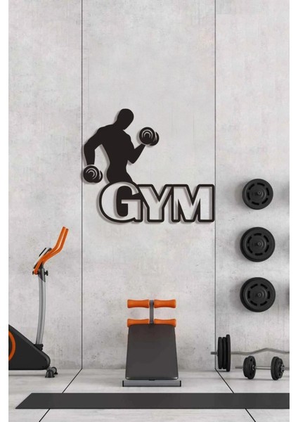 Fitness Gym Ahşap Duvar Dekoru-Spor Salonu Dekoru 50X40