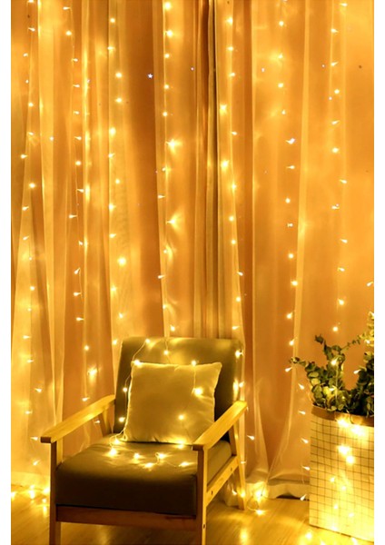 2 x 2 Metre 8 Fonksiyonlu Animasyonlu Perde LED Işık Kalın Telli Saçak 180 LED