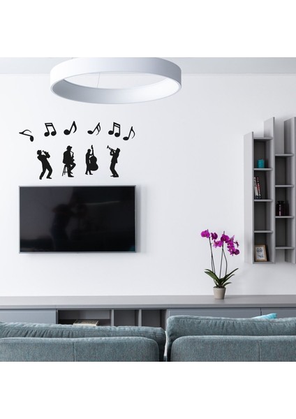 Jazz Adamlar Nota Müzik Ahşap Mdf Duvar Dekorasyonu