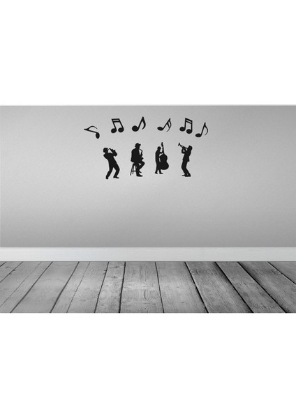 Jazz Adamlar Nota Müzik Ahşap Mdf Duvar Dekorasyonu