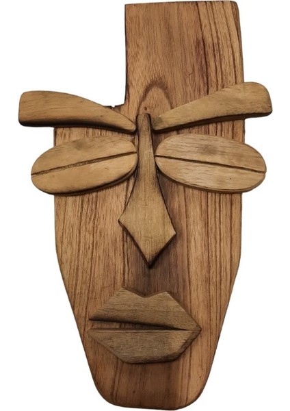 El Yapımı Ahşap Mask Duvar Dekoru