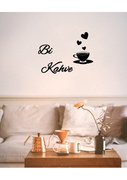 Bi Kahve Kalp Fincan Mutfak Duvar Süsü