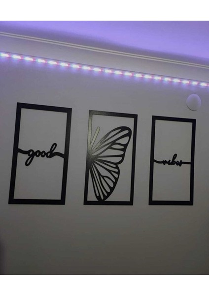 Good Vibes Kelebekli 3lü Tablo