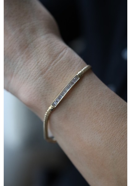 14 Ayar Altın Baget Taş Detaylı Jesica Bileklik fiyatları