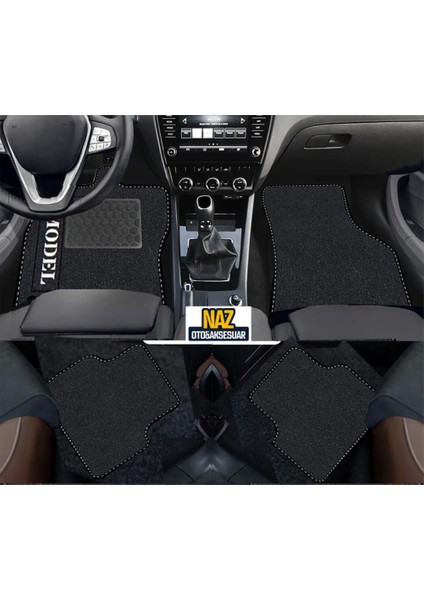 Renault Scenic 2 2002-2009 Siyah Halı Siyah Kenar Petek Topuk