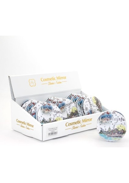 Taşlı ıstanbul tasarımı el aynası kalın model 4