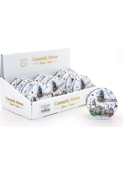 Taşlı ıstanbul tasarımı el aynası kalın model 8