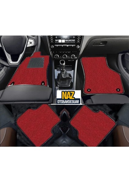 Toyota Corolla 2000-2007 Hatchbackkırmızı Halı Siyah Kenar Petek Topuk