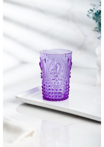 Akrilik Mor Kısa Bardak & Su Meşrubat Kahve Yanı Bardağı 400 ml ( Cam Değildir )