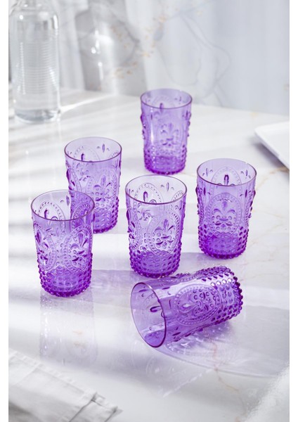 Akrilik Mor Kısa Bardak & Su Meşrubat Kahve Yanı Bardağı 400 ml ( Cam Değildir )