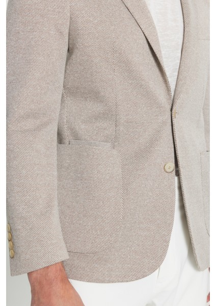 Pamuklu Regular Fit Mono Yaka Diagonal Desenli Torba Cepli Blazer Ceket indirimleri