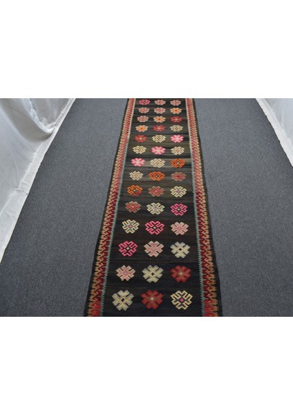 El Dokuma Seçkin Çiçekli Kirman Karabağ Yolluk Yün Kilim 5649 indirimleri