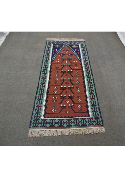 Yeni El Dokuma Otantik Mihraplı Kayseri Pınarbaşı Yün Kilim 5624