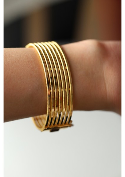 14 Ayar Altın 7 Li Ajda Bilezik Modeli Kelepçe fırsatları