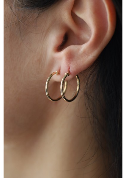 14 Ayar Altın Bombeli Halka Küpe fiyatları