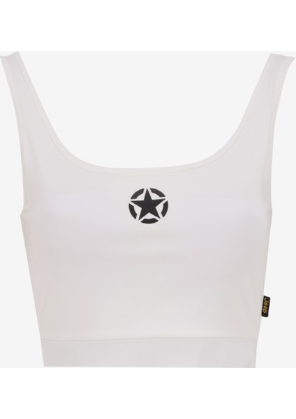 Baskılı Kırık Beyaz Kadın Sporcu Büstiyer J5SL-TST7028