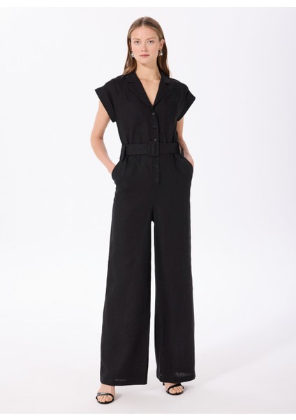 Düz Siyah Kadın Tulum F5SL-TLM0402 fiyatları