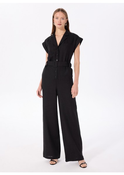 Düz Siyah Kadın Tulum F5SL-TLM0402 modelleri