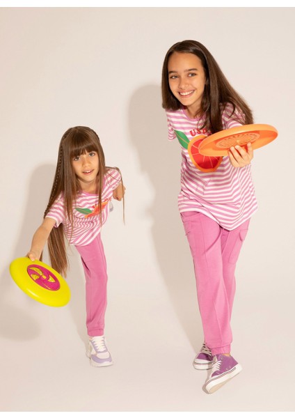 Lastikli Paça Eflatun Kadın Eşofman Altı Sant