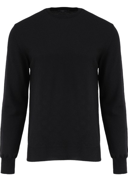 Fermuarlı Yaka Slim Fit Siyah Erkek Kazak WM04_ZMG9 fiyatları