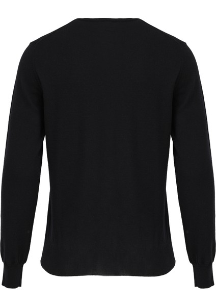 Fermuarlı Yaka Slim Fit Siyah Erkek Kazak WM04_ZMG9 modelleri