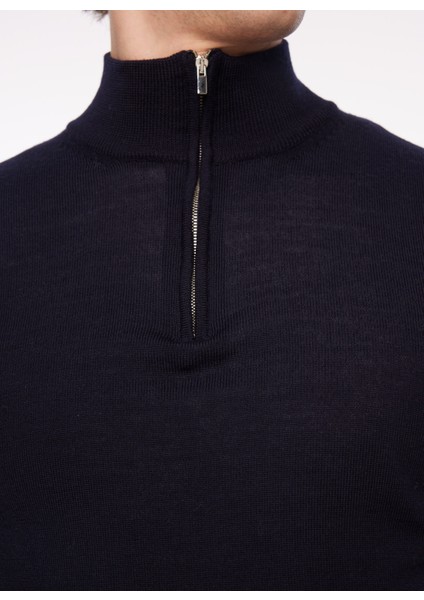 Bisiklet Yaka Slim Fit Koyu Lacivert Erkek Kazak WM63_ZMG9 fırsatları
