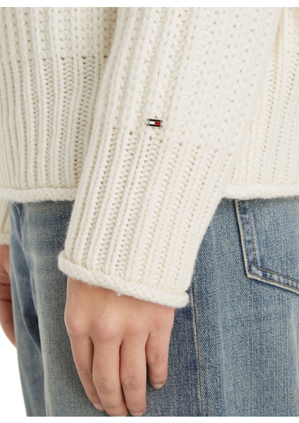 Balıkçı Yaka Standart Düz Ekru Kazak Kadın Chunky Cardıgan Stıtch M-Nk Swt fiyatları