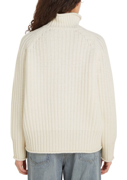 Balıkçı Yaka Standart Düz Ekru Kazak Kadın Chunky Cardıgan Stıtch M-Nk Swt modelleri