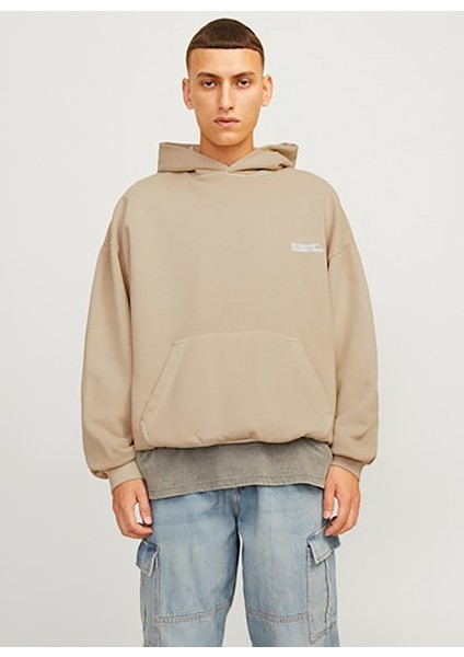 Kapüşon Yaka Bej Erkek SweatShirt 12262878_JORVERMONT Wash Sweat Hood fiyatları