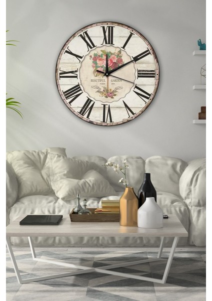 Tasarımlı Duvar Saati 35X35CM Çok Renkli