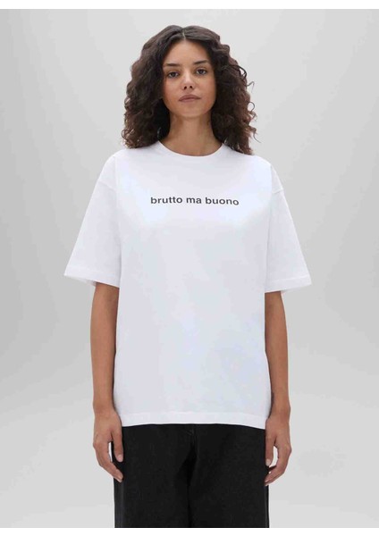 Yuvarlak Yaka Baskılı Beyaz Kadın T-Shirt Z ZY04 V070 fiyatları