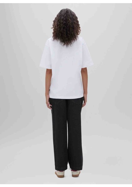Yuvarlak Yaka Baskılı Beyaz Kadın T-Shirt Z ZY04 V070 modelleri