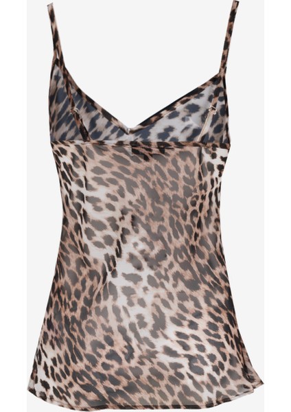 V Yaka Leopar Desenli Çok Renkli Kadın Bluz F5SL-BLZ0406 fiyatları