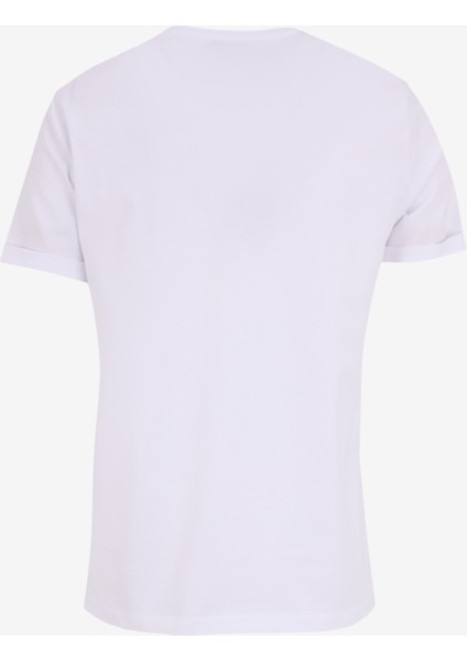 Bisiklet Yaka Taşlı Kırık Beyaz Kadın T-Shirt F5SL-TST0187