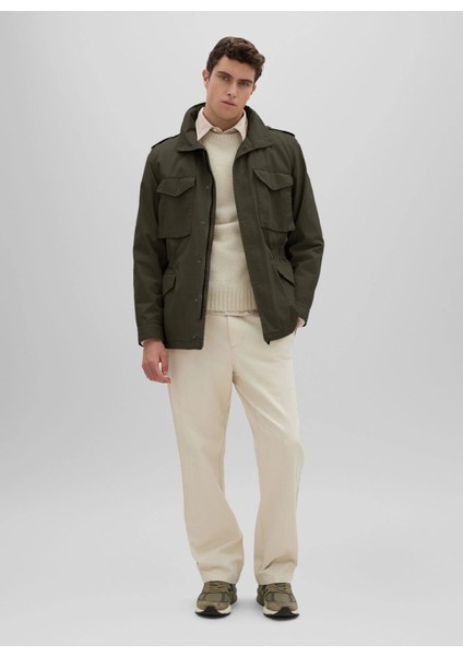 Bisiklet Yaka Slim Fit Haki Erkek Kazak Q M192 P542