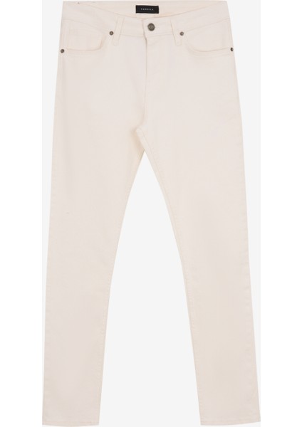 Normal Bel Normal Paça Slim Fit Beyaz Erkek Denim Pantolon F5SM-PNT 2791