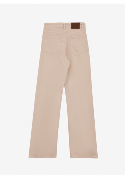 Yüksek Bel Bol Paça Regular Fit Ekru Kadın Denim Pantolon J5SL-PNT7155 fiyatları