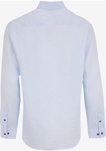 Regular Fit Düğmeli Yaka Düz Mavi Erkek Gömlek FC5SM-GML 2542 fiyatları